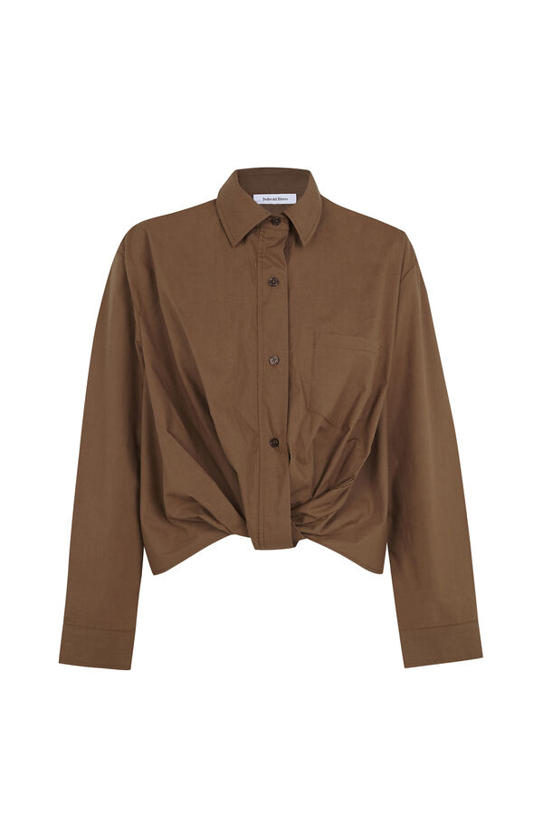 Pedro del Hierro Plain short shirt Brown