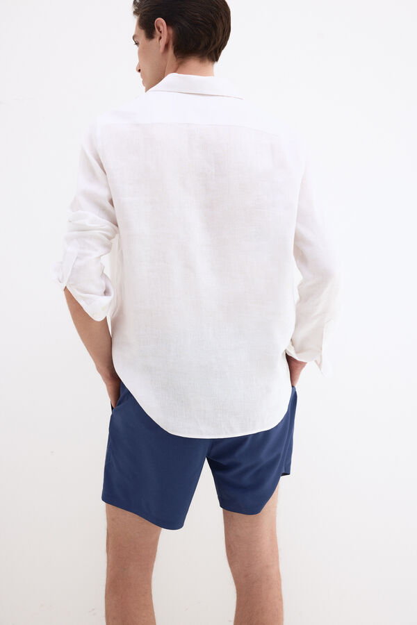 Pedro del Hierro Plain big side logo swimwear Blue