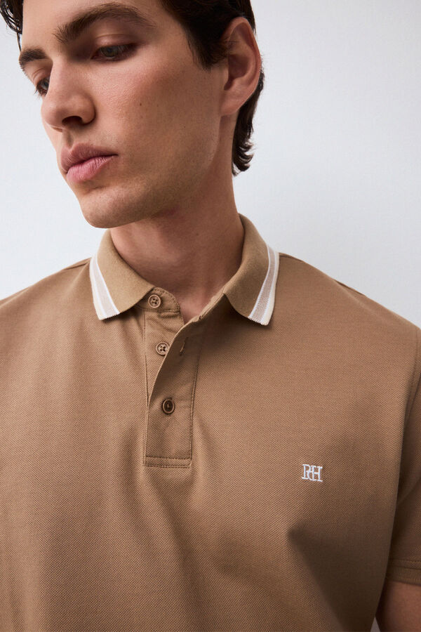 Pedro del Hierro Polo cuello fantas&iacute;a Beige