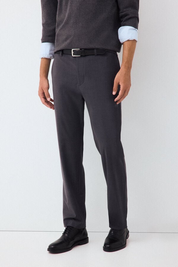 Pedro del Hierro Regular fit trousers with elasticated waist Grey