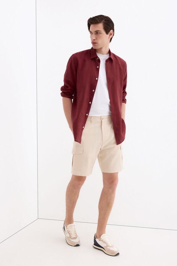 Pedro del Hierro Regular cargo Bermuda shorts Ecru