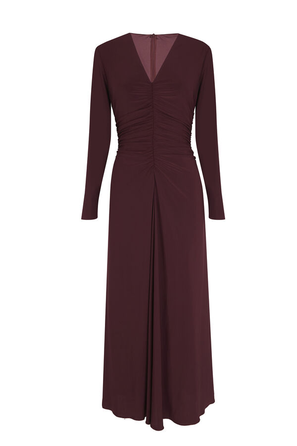 Pedro del Hierro Gathered jersey-knit dress Burgundy