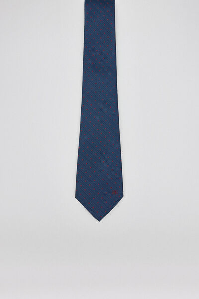 Pedro del Hierro Natural silk tie Blue