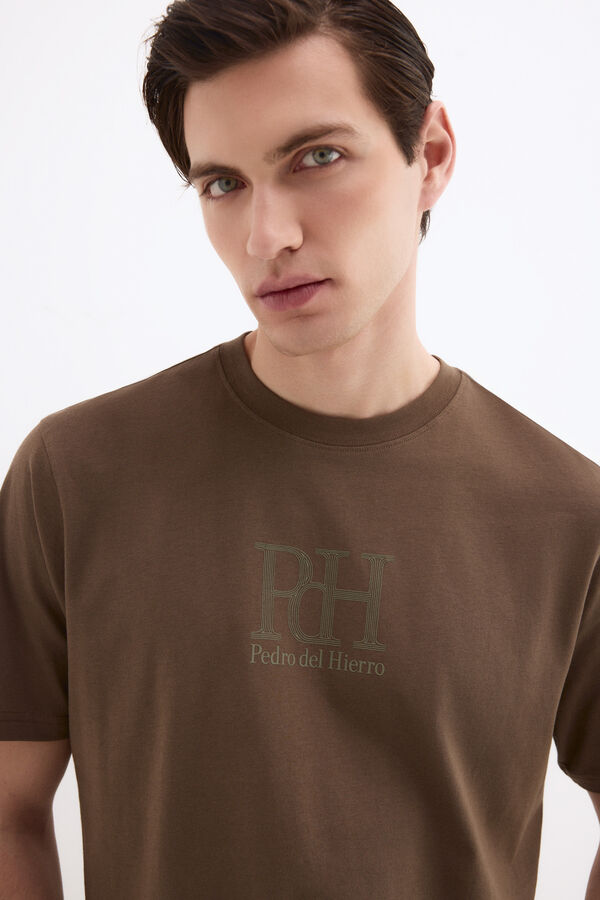 Pedro del Hierro Logo T-shirt Brown