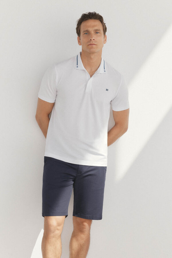 Pedro del Hierro Polo piqué tips White