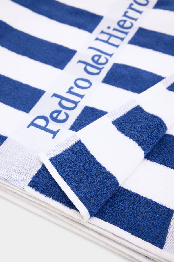 Pedro del Hierro Striped beach towel Blue