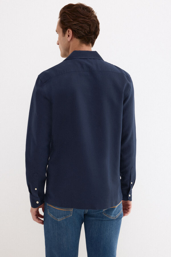 Pedro del Hierro Linen cotton long sleeve shirt Blue