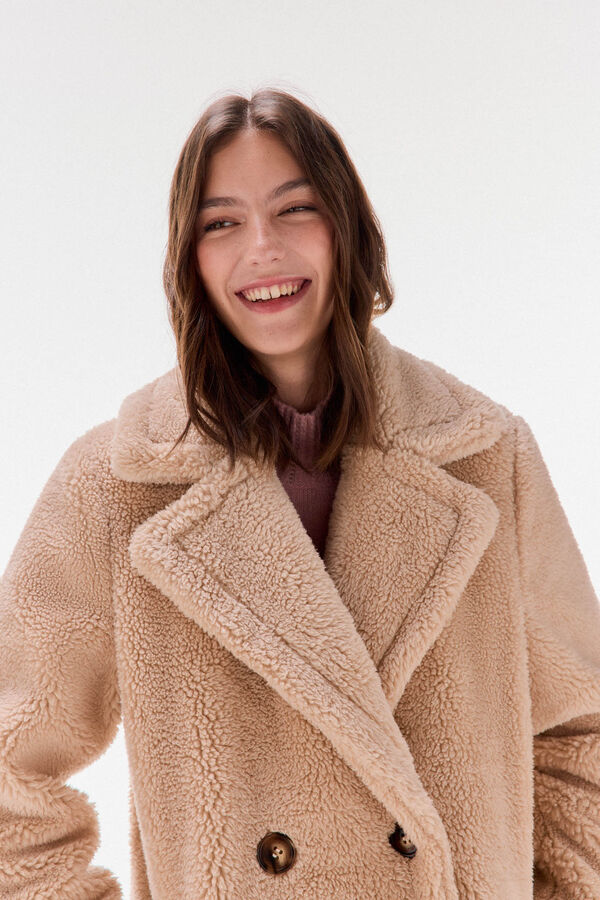TFP by Tamara Falcó Teddy-effect coat Ecru