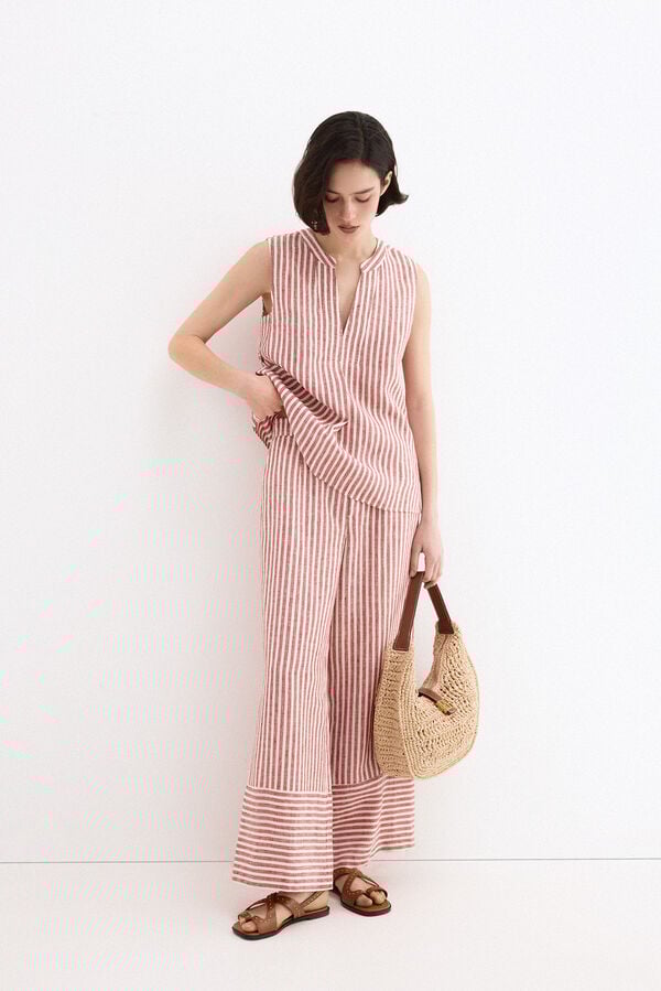 Pedro del Hierro Classic wide flare trousers Pink