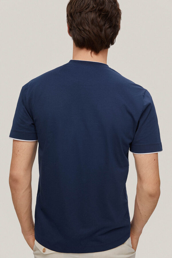 Pedro del Hierro Camiseta doble cuello Azul