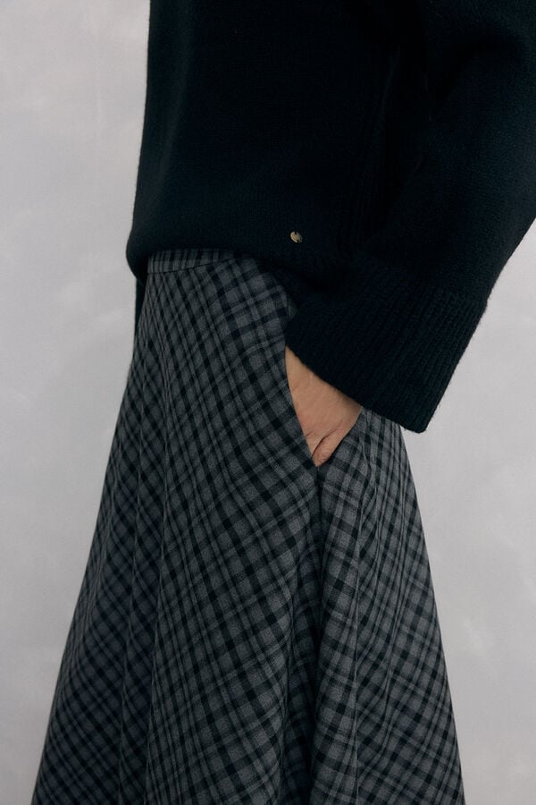 Pedro del Hierro Falda midi capa cuadros Several