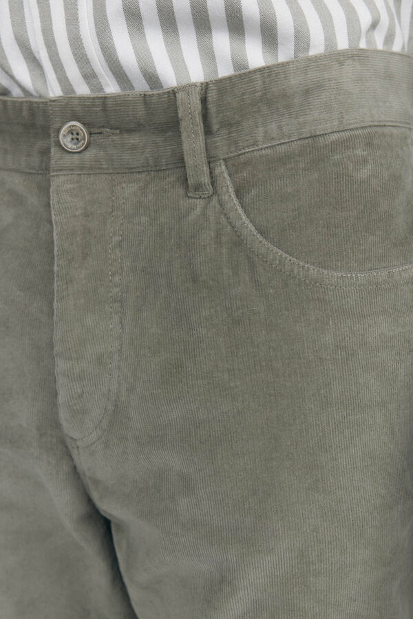Pedro del Hierro Pantalón 5 bolsillos pana slim fit Verde
