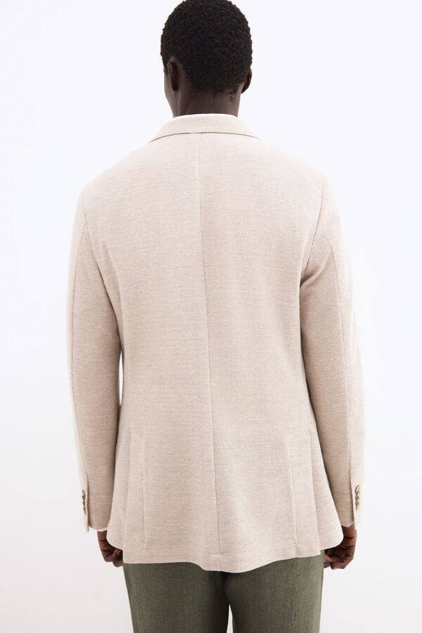 Pedro del Hierro Jersey-knit blazer Beige