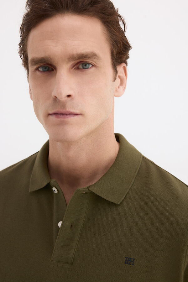 Pedro del Hierro Piqu&eacute; basic polo shirt Green