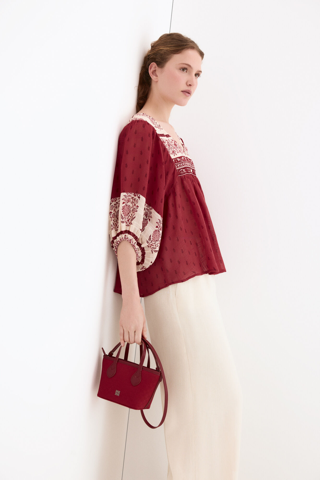 Pedro del Hierro Jacquard mini shopper bag