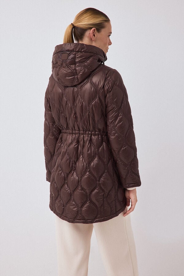 Pedro del Hierro Puffer parka with hood Brown