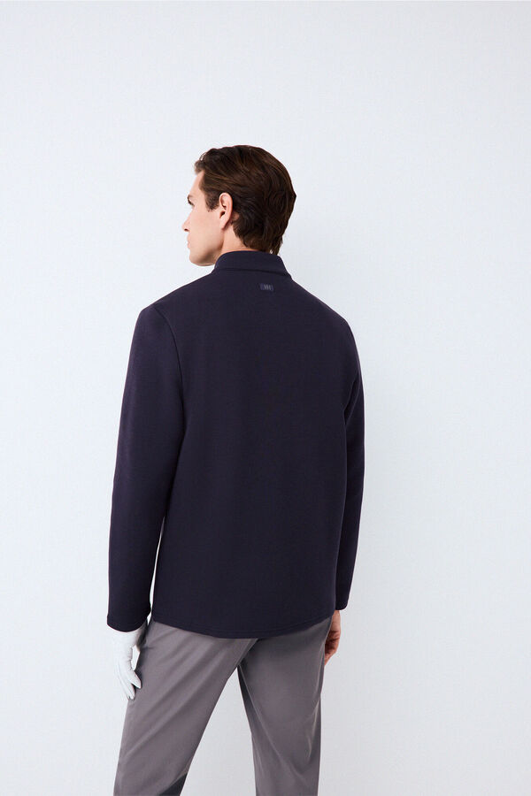 Pedro del Hierro Sudadera t&eacute;cnica Golf cuello camionero Azul