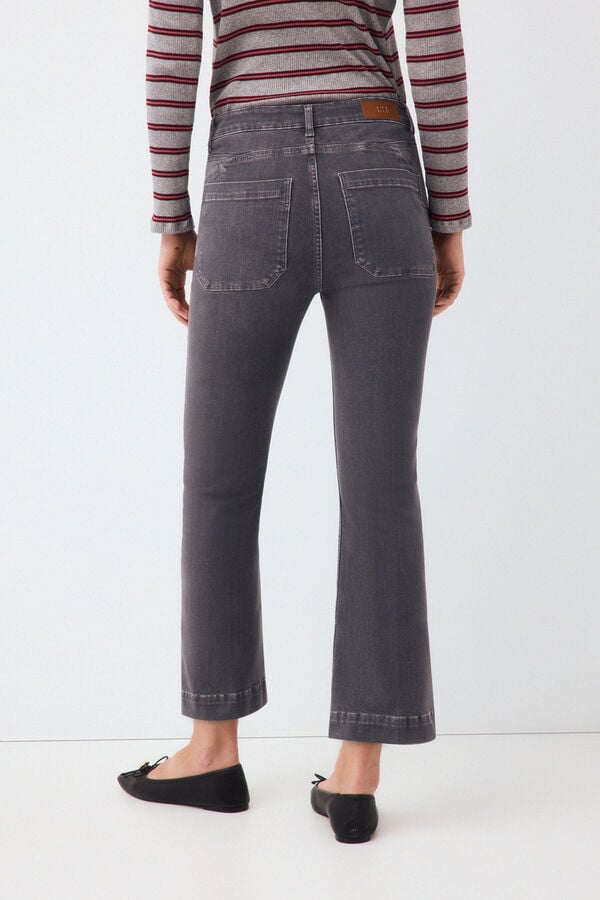 Pedro del Hierro Jeans push up flare capri Gris