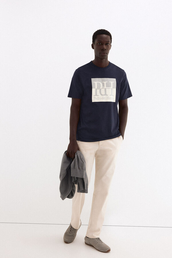 Pedro del Hierro Large logo T-shirt Blue