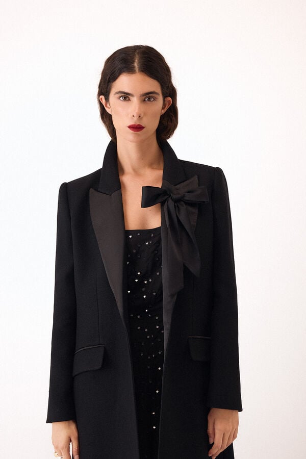 Pedro del Hierro Black contrast coat Black