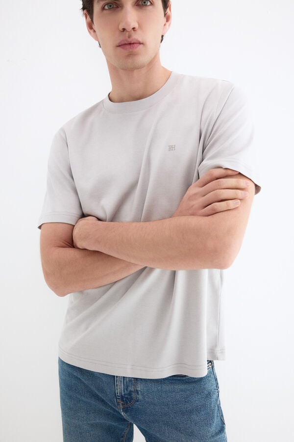 Pedro del Hierro Mercerized T-shirt Grey