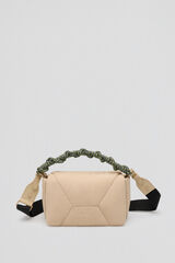 Pedro del Hierro Nylon shoulder bag with new logo volume Beige