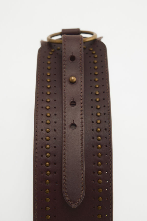Pedro del Hierro Leather wide belt Brown