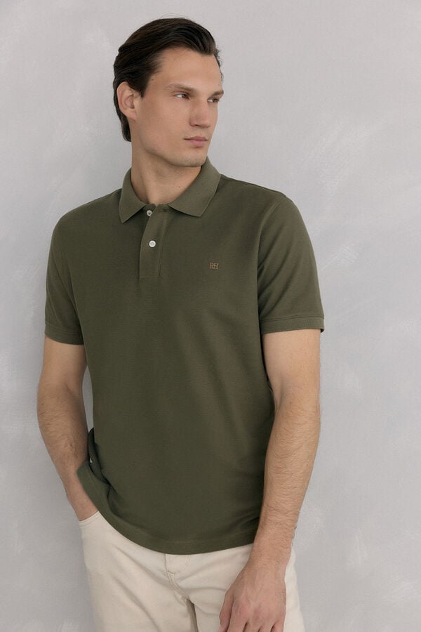 Pedro del Hierro Basic piqué polo shirt Green