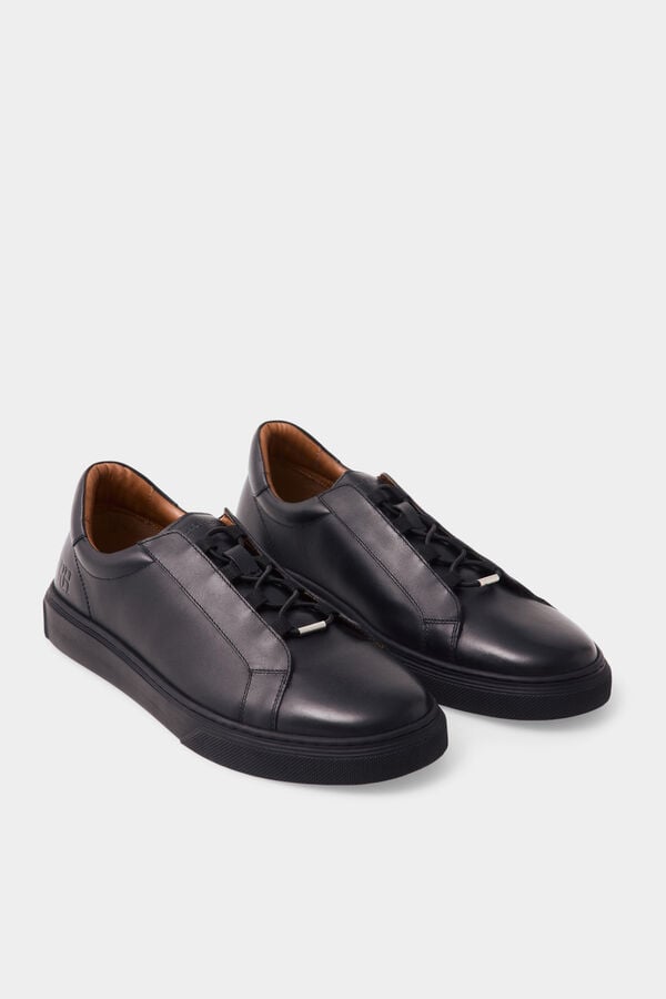 Pedro del Hierro Leather sports shoe with toe cap Black