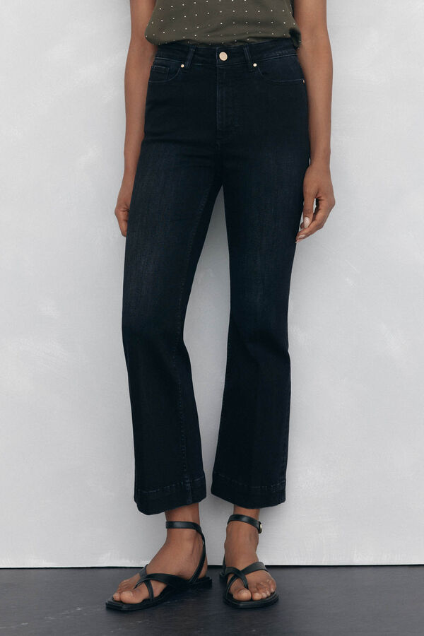 Pedro del Hierro Push-up flared cropped jeans Grey
