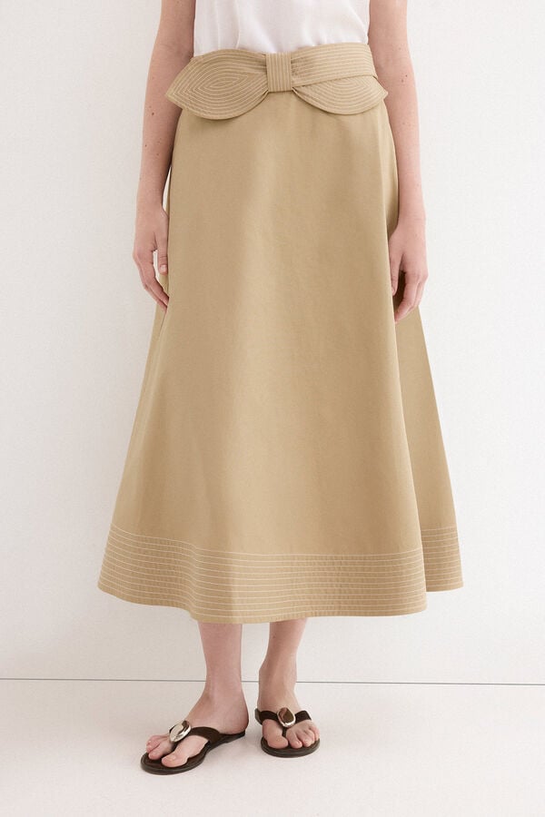 Pedro del Hierro Bow cape skirt Beige