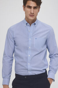 Pedro del Hierro Non iron + anti-stain smooth shirt Blue