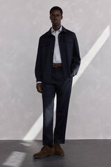 Pedro del Hierro wool pleated trousers Blue