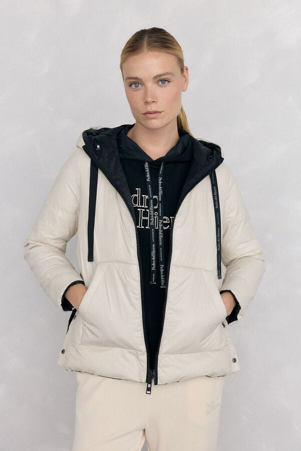 Pedro del Hierro Parka reversível capuz Preto