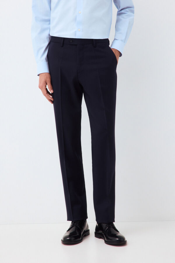 Pedro del Hierro Cal&ccedil;a de fato coordenada tailored b&aacute;sica Azul