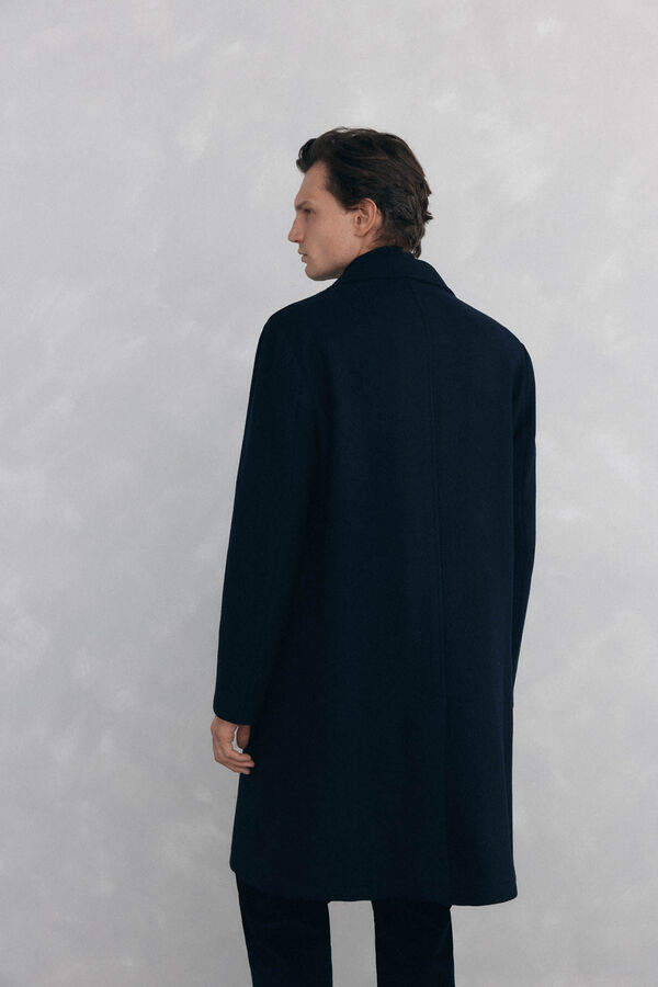 Pedro del Hierro Blue herringbone coat with removable lining  Blue