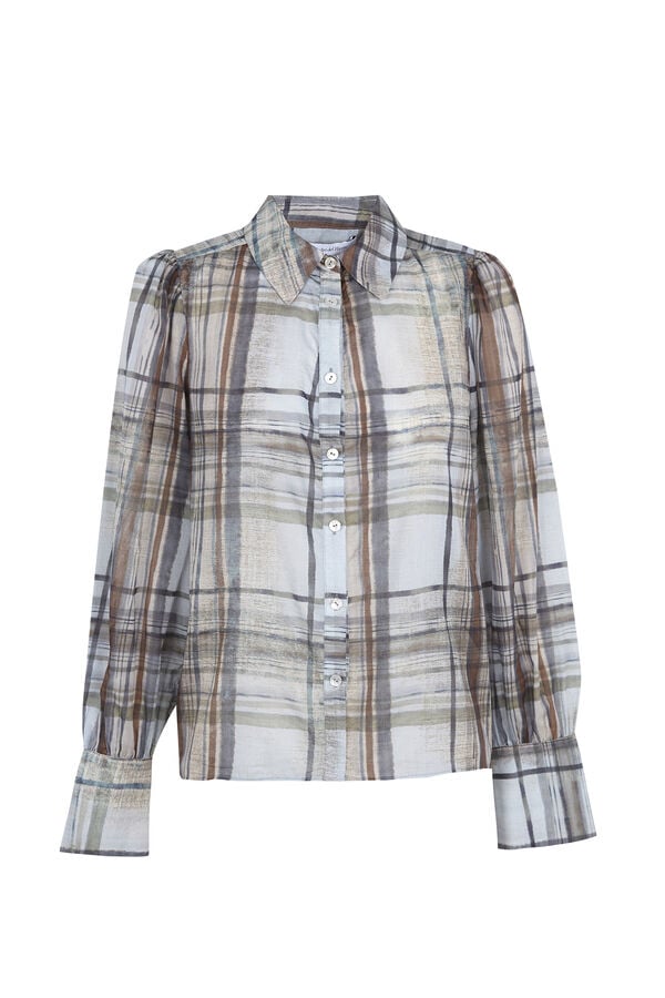 Pedro del Hierro Printed plaid shirt Blue