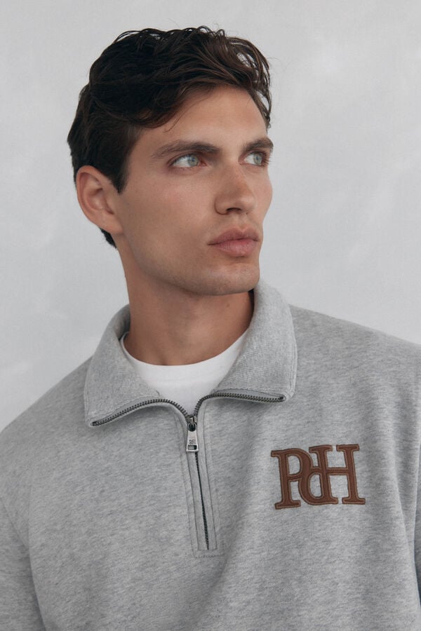 Pedro del Hierro Sweatshirt com gola Vespa Cizento