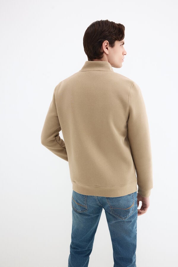 Pedro del Hierro Technical fabric cardigan Beige