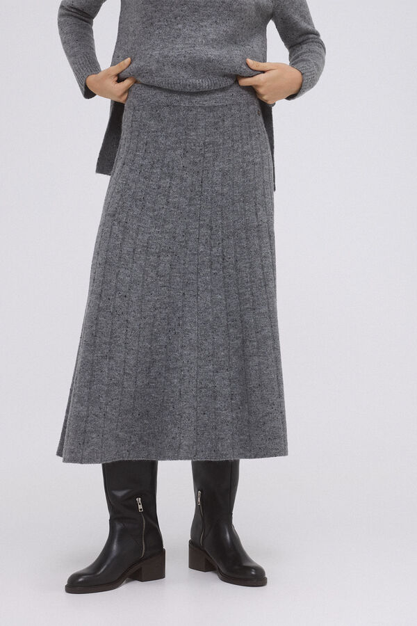 Pedro del Hierro Fantasy quality ribbed skirt Grey