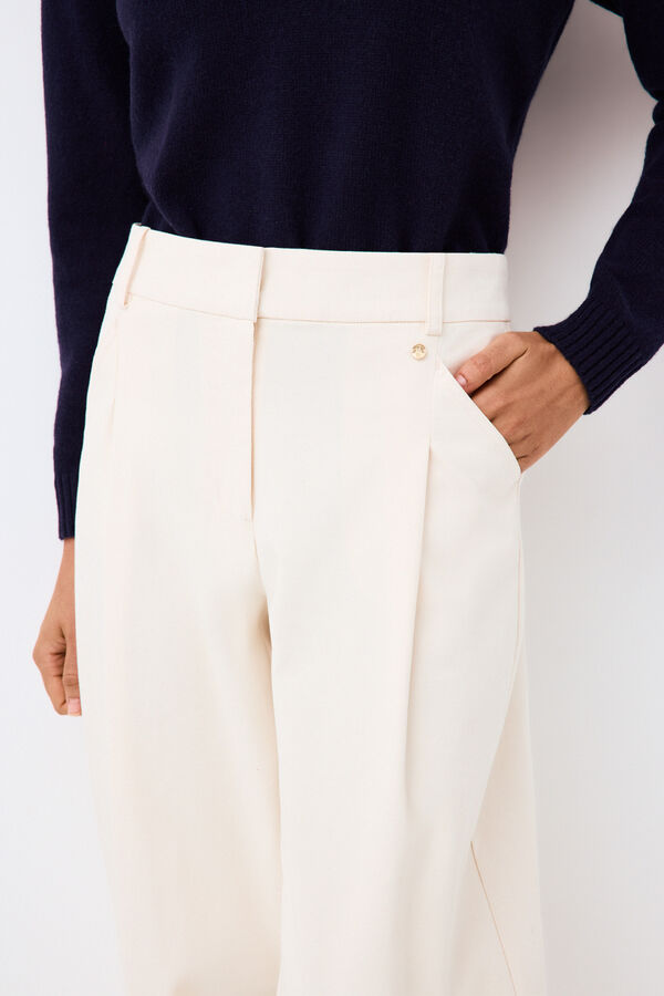 Pedro del Hierro Pleated trousers Ecru