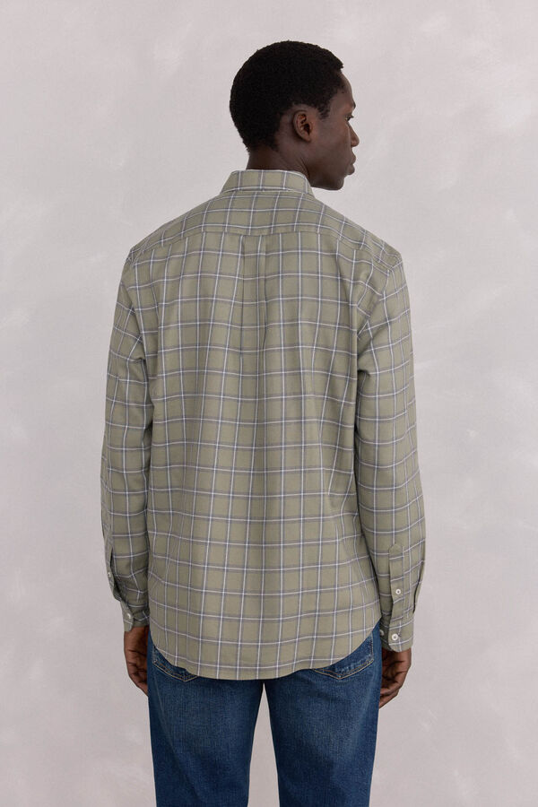 Pedro del Hierro Tencel plaid shirt Green