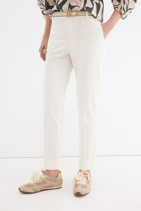 Pedro del Hierro Slim classic trousers Ecru