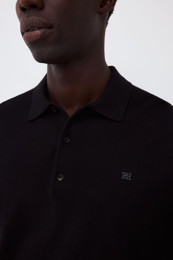 Pedro del Hierro Premium cotton silk cashmere knit jumper Black