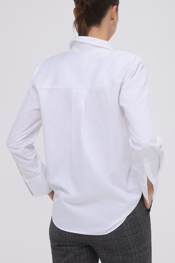 Pedro del Hierro Oversized poplin logo shirt White