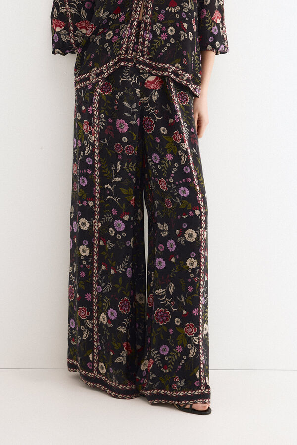 TFP by Tamara Falc&oacute; Printed fluid trousers Black