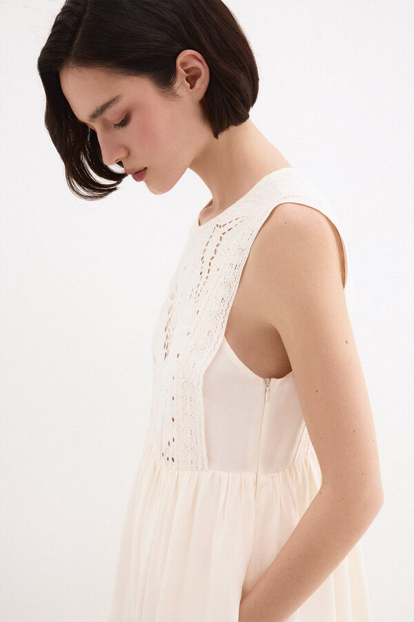 Pedro del Hierro Embroidered romantic dress White