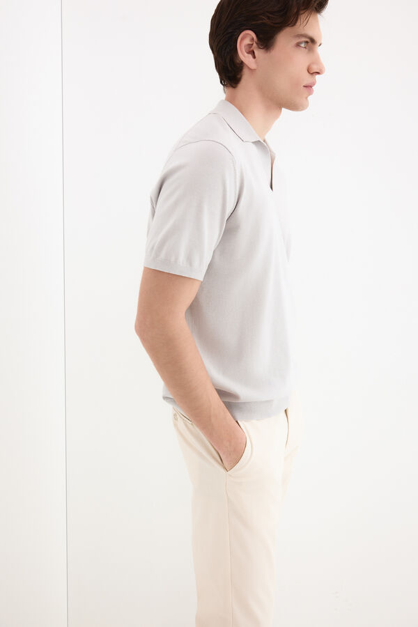 Pedro del Hierro Cotton premium short sleeve polo shirt Grey