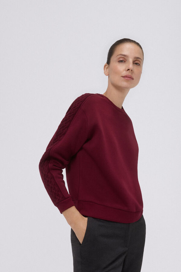 Pedro del Hierro Plain sweatshirt with braid Purple