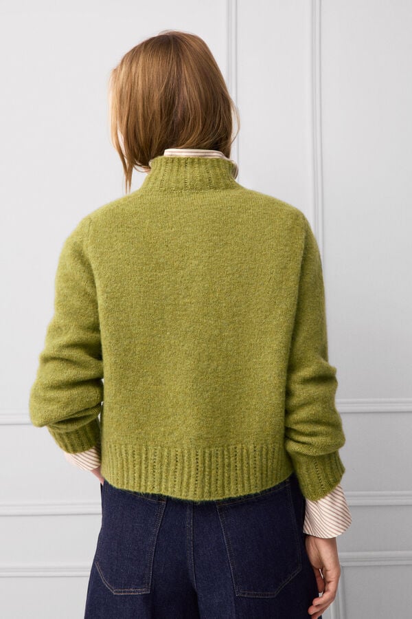 TFP by Tamara Falc&oacute; Cropped cross-knit jumper Green